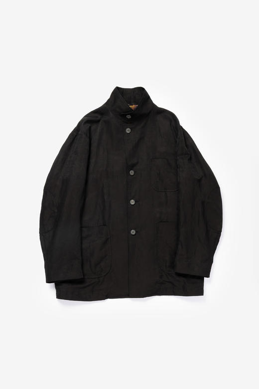 Calmlence 26SS 黑色生丝亚麻混织轻盈猎装夹克 商品图0