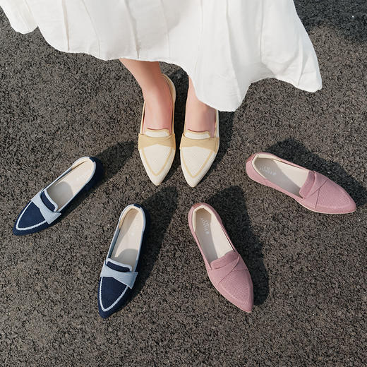 Pansy盼喜2026春夏新款女鞋软底显脚小单鞋通勤一脚蹬尖头王妃鞋HD4315 商品图4