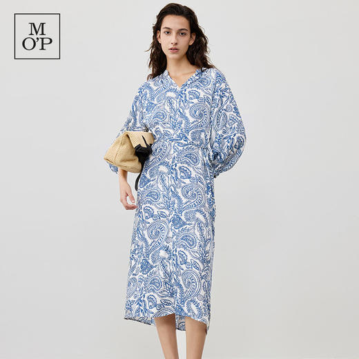 Marc O'Polo/MOP 2025夏季新款V领气质长裙佩斯利印花连衣裙女士 商品图0