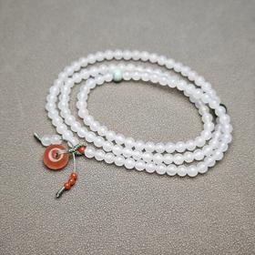 和田玉青海料羊脂玉精美绕手三圈小米珠手链 312-20