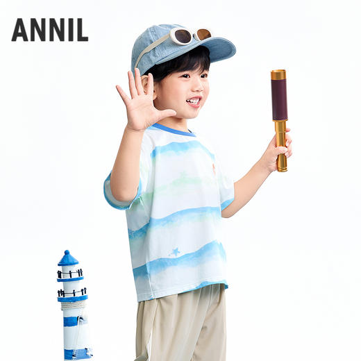 【实体店同款】男童圆领短袖针织衫夏季新款安奈儿童装XB621156 商品图2