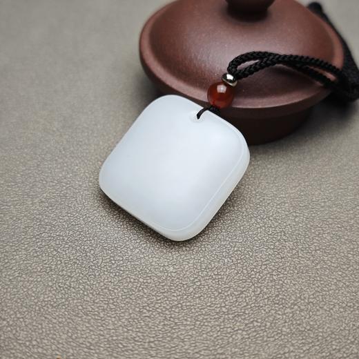 新疆和田玉且末料羊脂玉规整小方牌 312-17 商品图1