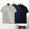 F031623春季新款水洗拉架珠地网眼棉条纹小马刺绣纯棉T恤POLO衫 商品缩略图0