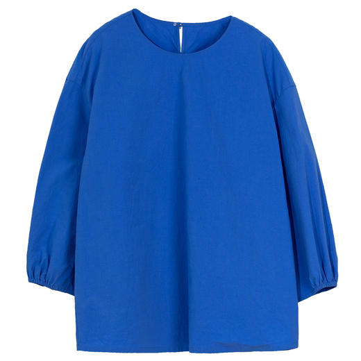 牧衣游原创 新疆长绒棉小衫新款极简圆领纯色通勤百搭套头衫 织梦 商品图4