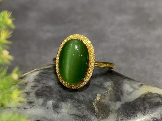 【御珠宫坊】金镶碧玉戒指 商品图0