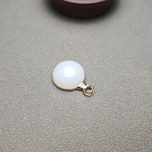 新疆和田玉且末料羊脂玉18k镶嵌包金小平安牌 312-6 商品图4