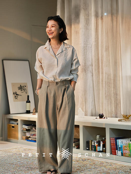 Petit Schan小闪 CLO#1073 Tension in stillness 静张力 纯亚麻直筒休闲裤 商品图4
