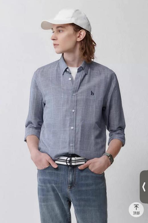 F031653男士长袖衬衫上衣春秋季新款舒适休闲格子衬衣外套 商品图14