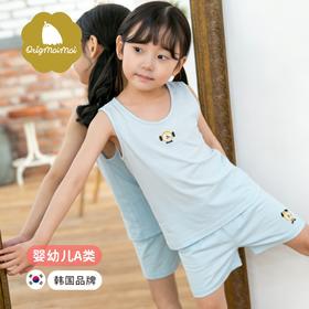 【丝麻棉天然抗菌】韩国moimoi {背心套} 春夏丝麻棉儿童家居服睡衣