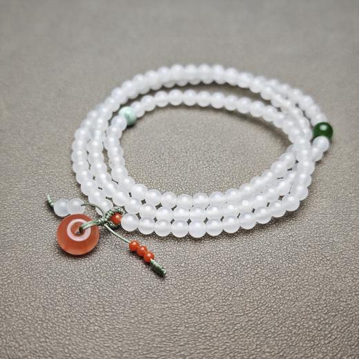 和田玉青海料羊脂玉精美绕手三圈小米珠手链 312-20 商品图2