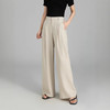 雀说春天丝亚麻西装版型阔腿裤冰丝高腰显瘦时尚百搭裤子日韩休闲ALW25CF0009 商品缩略图1