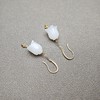 新疆和田玉且末料羊脂玉18K镶嵌风铃花包金耳环 312-7 商品缩略图4