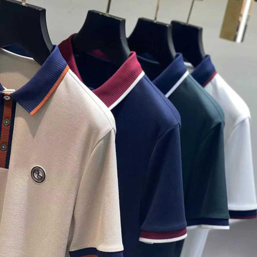 春夏季男士新品翻领短袖潮流高级感休闲商务舒适透气高品质男装上衣   YH-82151 商品图1