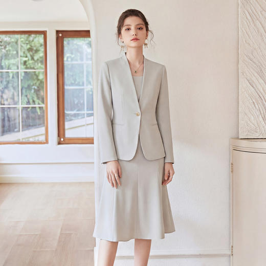 IWY/知性优雅风西装套装女春夏通勤职业装外套连衣裙两件套正装WCQ395 商品图0