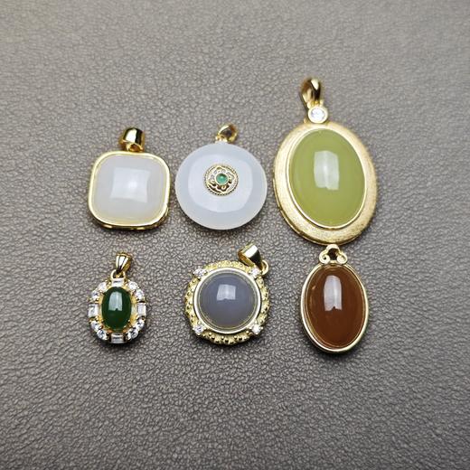 和田玉包银镀金精美挂坠合集 312-25 商品图0
