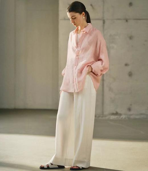 F0316102亚麻三文鱼粉衬衫早春新款高阶通勤衬衫上衣 商品图11