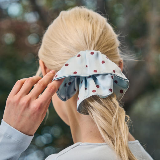 Solo seta22姆米真丝印花大肠发圈高级感慵懒风桑蚕丝波点印花 商品图2