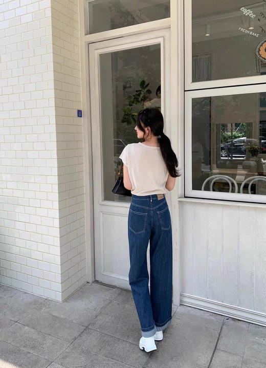 【秒杀价已调 直接拍】MAX春夏 挽边 2穿设计 直筒牛仔裤 高个子 小个子都可以收的百搭色 商品图1