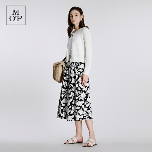 Marc O'Polo/MOP夏季新款好看黑白自然植物印花时尚半身裙女半裙 商品图1