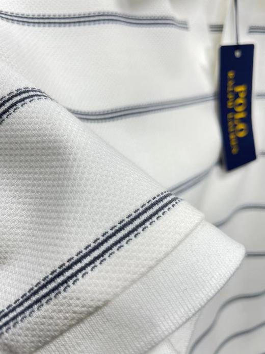 F031623春季新款水洗拉架珠地网眼棉条纹小马刺绣纯棉T恤POLO衫 商品图7