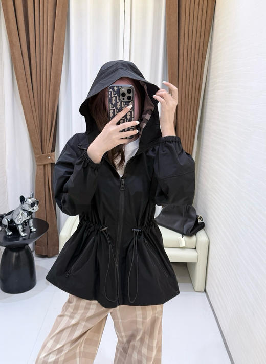 316-9 B家格纹连帽收腰外套 商品图3