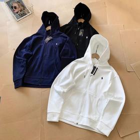 F031696新款三色小马刺绣拉链开衫女款外套连帽卫衣