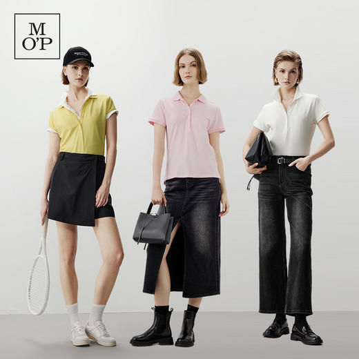 Marc O'Polo/MOP春夏新款好看莱卡纤维翻领修身短袖Polo衫女上衣 商品图4