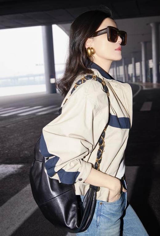 新款杨树林Amlia羊皮hobo饺子包单肩大容量腋下包 商品图4