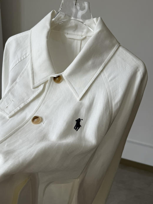 【秒杀价已调 直接拍】RL 拉夫 早春升级款棉麻混纺斗篷 白色风衣外套 商品图12