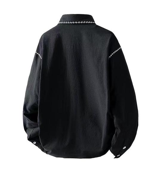 F031624春季新款宽松休闲日常百搭不挑人立体剪裁衬衫外套 商品图3