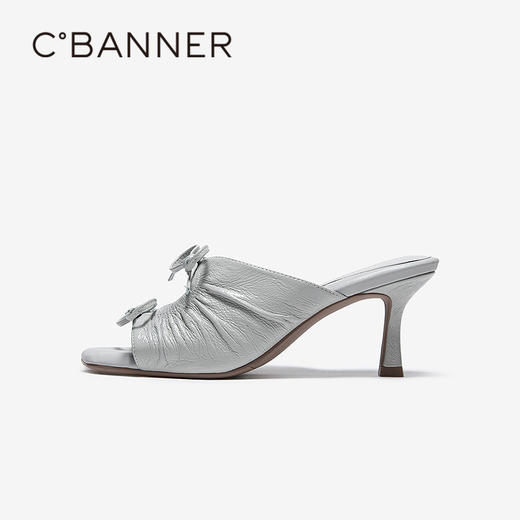 【上新】【静音系列】千百度真皮细高跟凉拖鞋女2026夏季新款拖鞋A26354176 商品图2