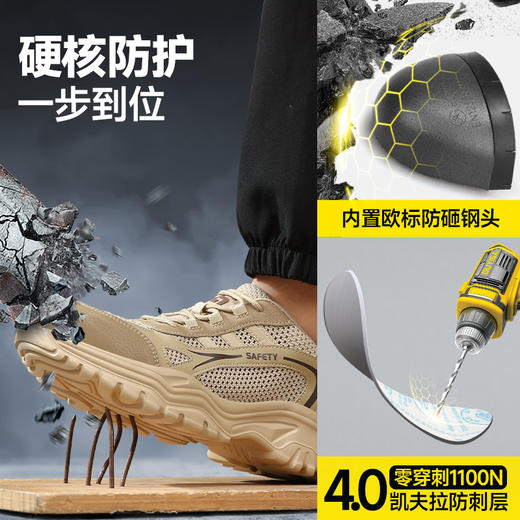 26年夏季新款劳保鞋防砸防刺透气轻便橡塑底4.0凯夫拉低帮 商品图5