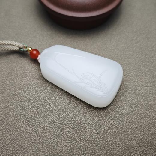 新疆和田玉且末料羊脂玉雅致幽兰平安牌 312-3 商品图5