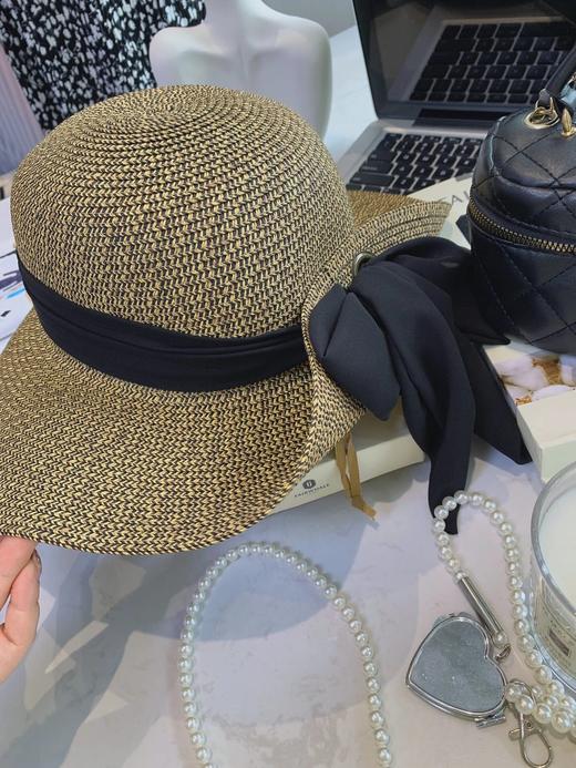 老美纯原！无补！大帽檐蝴蝶结遮阳防晒帽  26Y03059- 商品图6