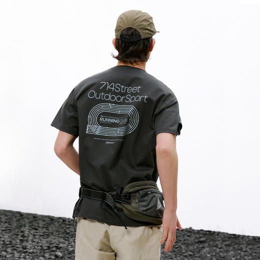 714street抗菌速干运动短袖 2026夏季凉感防晒跑道印花情侣T恤男 商品图3