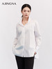 【商场同款】阿菁娜春季新款刺绣立领衬衫精致修饰颈线显修长A31C109021 商品缩略图0