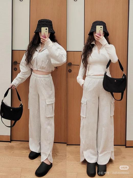 F0316100柔软亲肤Scuba系列女款工装高腰休闲阔腿裤 商品图5