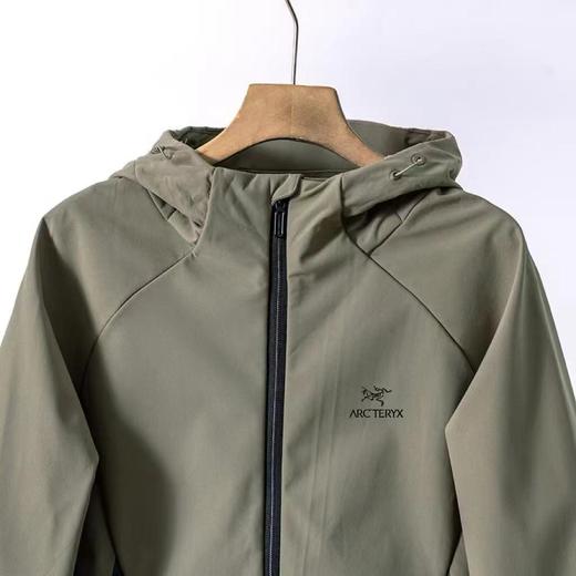 F0316109软壳防风防水拉链连帽纯色外套夹克冲锋衣 商品图5