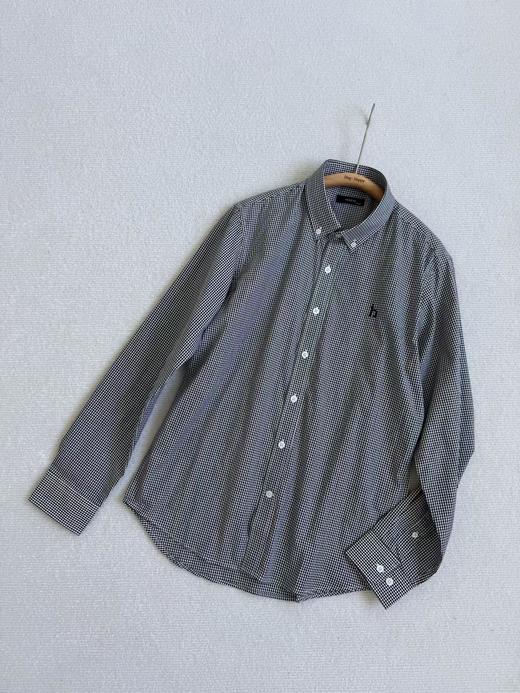 F031655春夏新品挺括感十足通勤休闲小细格纹牛津纺长袖衬衫 商品图0