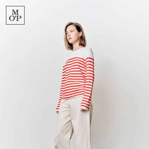 Marc O'Polo/MOP25春秋季新款宽松时尚纯棉条纹圆领长袖T恤女上衣 商品图2