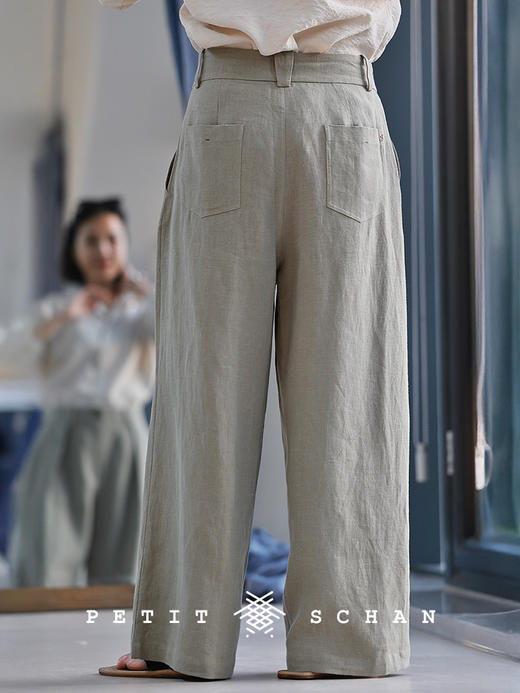Petit Schan小闪 CLO#1073 Tension in stillness 静张力 纯亚麻直筒休闲裤 商品图1