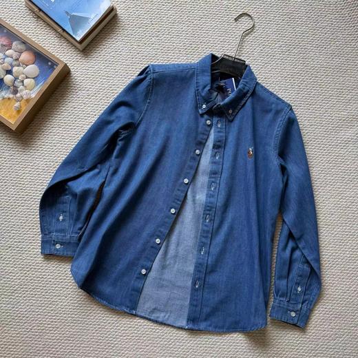 F031609春季新款复古老钱风刺绣男女同款棉质好看百搭长袖衬衣 商品图1