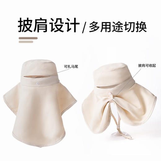 【披肩式全方位防晒❗披肩可收起】登山帽骑行夏季防晒户外防水披肩帽子马尾透气防紫外线护颈渔夫帽。rh 商品图3