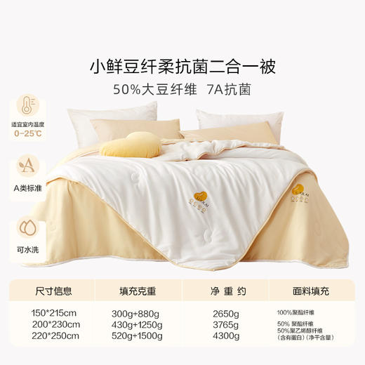 罗莱 XS 小鲜豆·舒柔PLUS大豆纤柔抗菌二合一被 商品图3