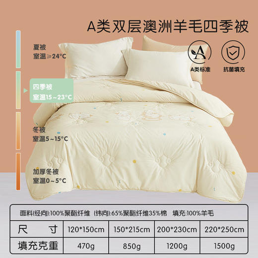 罗莱儿童 XS A类双层澳洲羊毛四季被 软咩咩 商品图0
