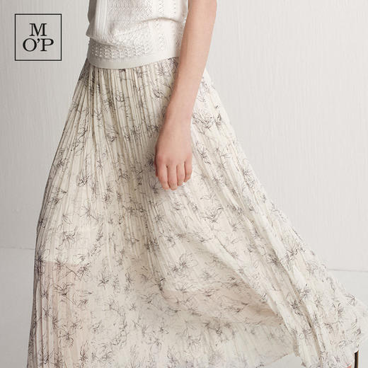 Marc O'Polo/MOP夏季新款好看气质法式压褶印花长款半裙女半身裙 商品图4