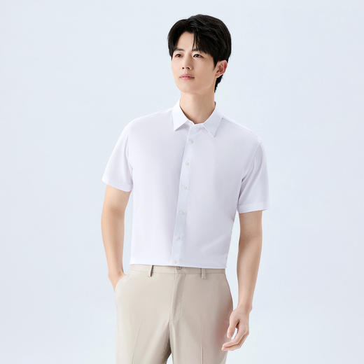 【铜氨丝】柒牌男装2026夏季新款微肌理柔软亲肤商务短袖衬衫男 130A70480 商品图1