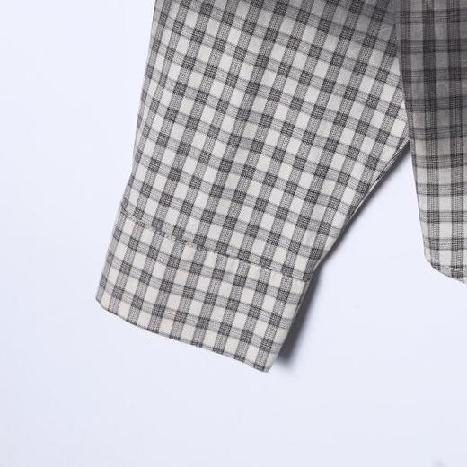 SDSA男装2026新款高贵轻奢撞色小格拼接子翻领长袖衬衫百搭休闲 商品图3