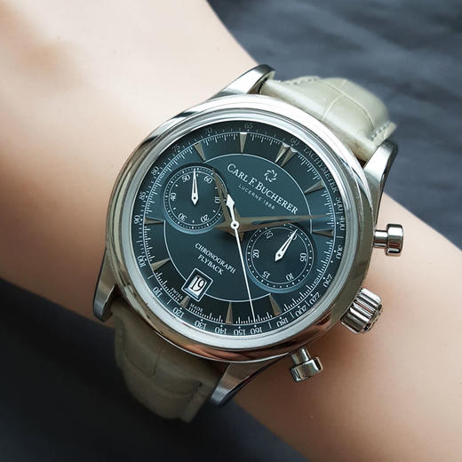 【98新（放置品）】Carl F. Bucherer 宝齐莱 00.10919.08.93.01自动机械机芯日期显示、计时43MM（男款）马利龙系列精钢130326NJS17 商品图8