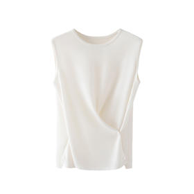 交叉收腰~绑带交叉设计高级感无袖背心上衣